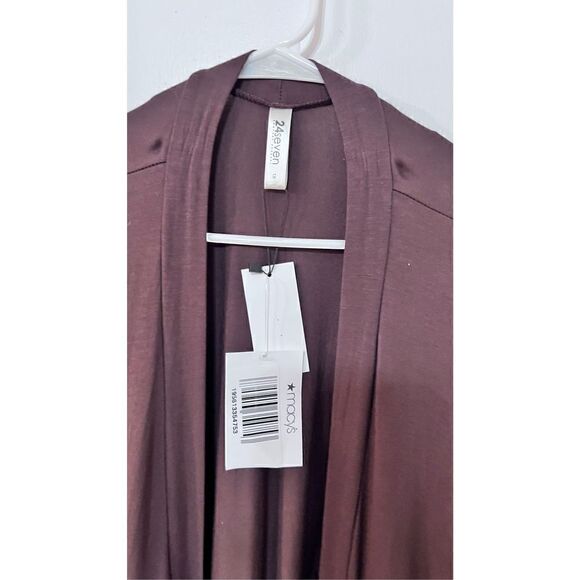 24Seven Comfort Apparel Womens Open Front Cardigan Brown Plus Size 1X P1-256 NWT - Picture 4 of 13